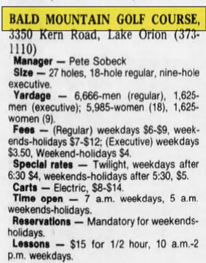 Bald Mountain Golf Course - Apr 11 1985 Listing (newer photo)